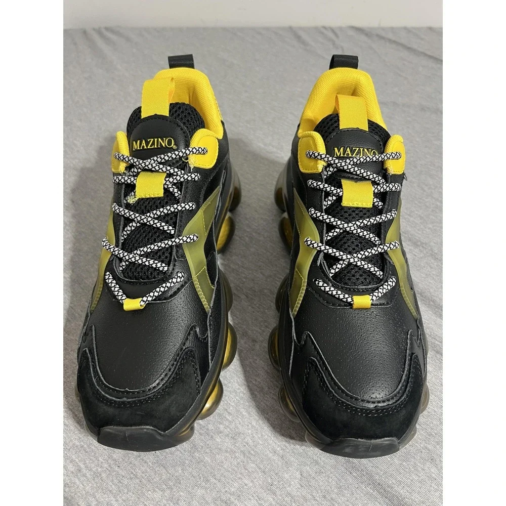 Mazino Shoes Mens Size 8 Black Yellow Eclipse Chunky‎ Dad Sneakers Eclipse-000